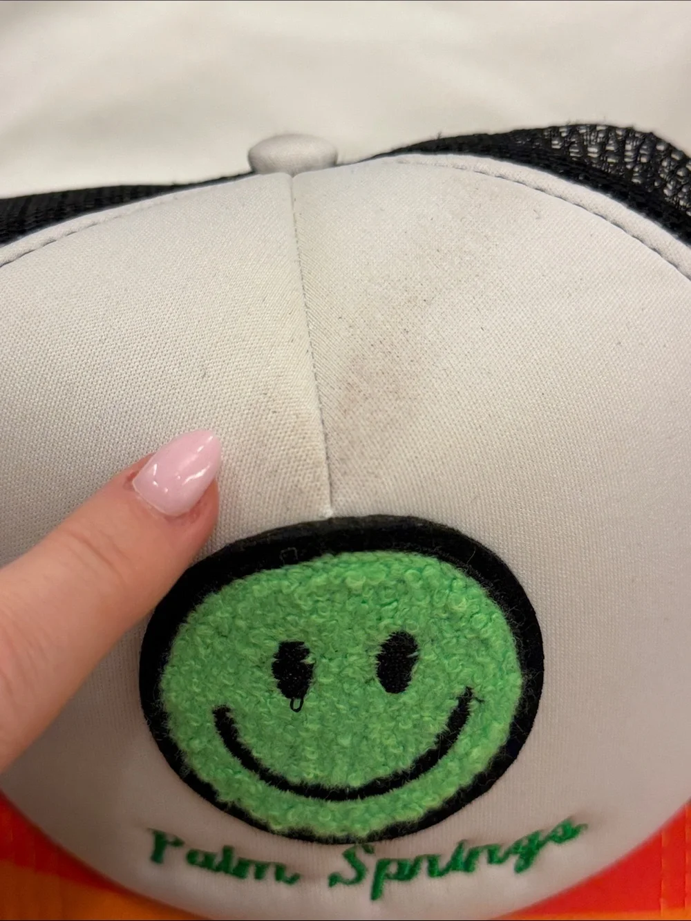Palm Springs Rainbow Happy Face Hat